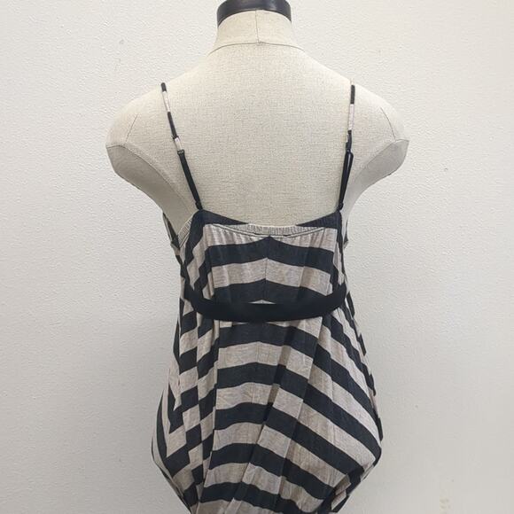 Agua rayon black and gray striped maxi dress size Large - Picture 6 of 6